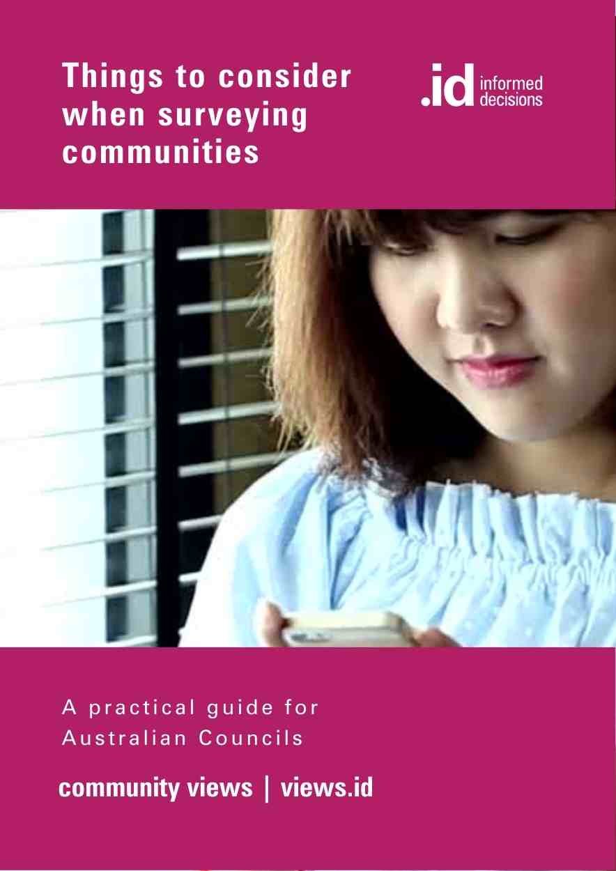 eBook cover - things to consider when surveying communities to inform local government decision making